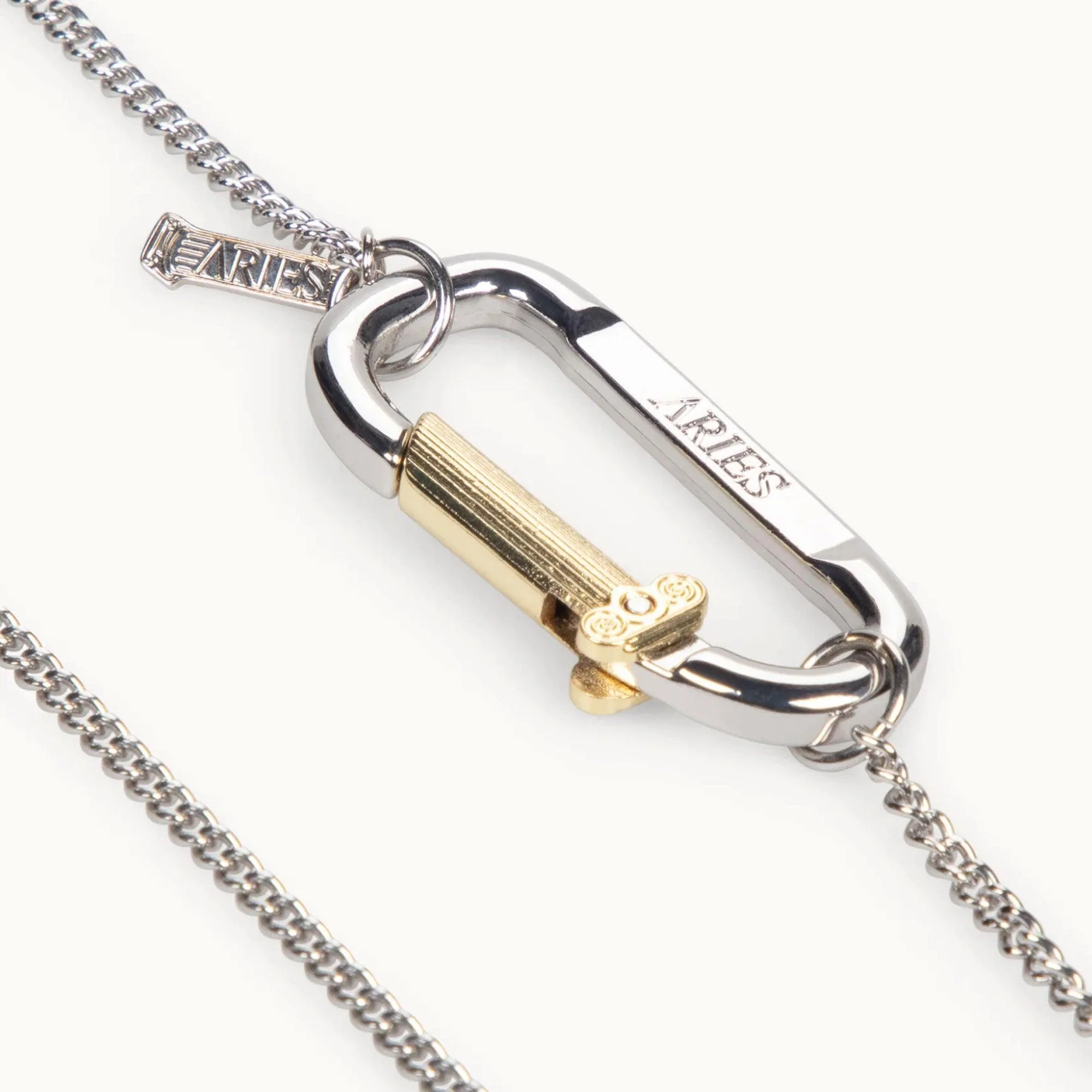 Aries Mini Carabiner Chain Necklace - Silver - Image 3
