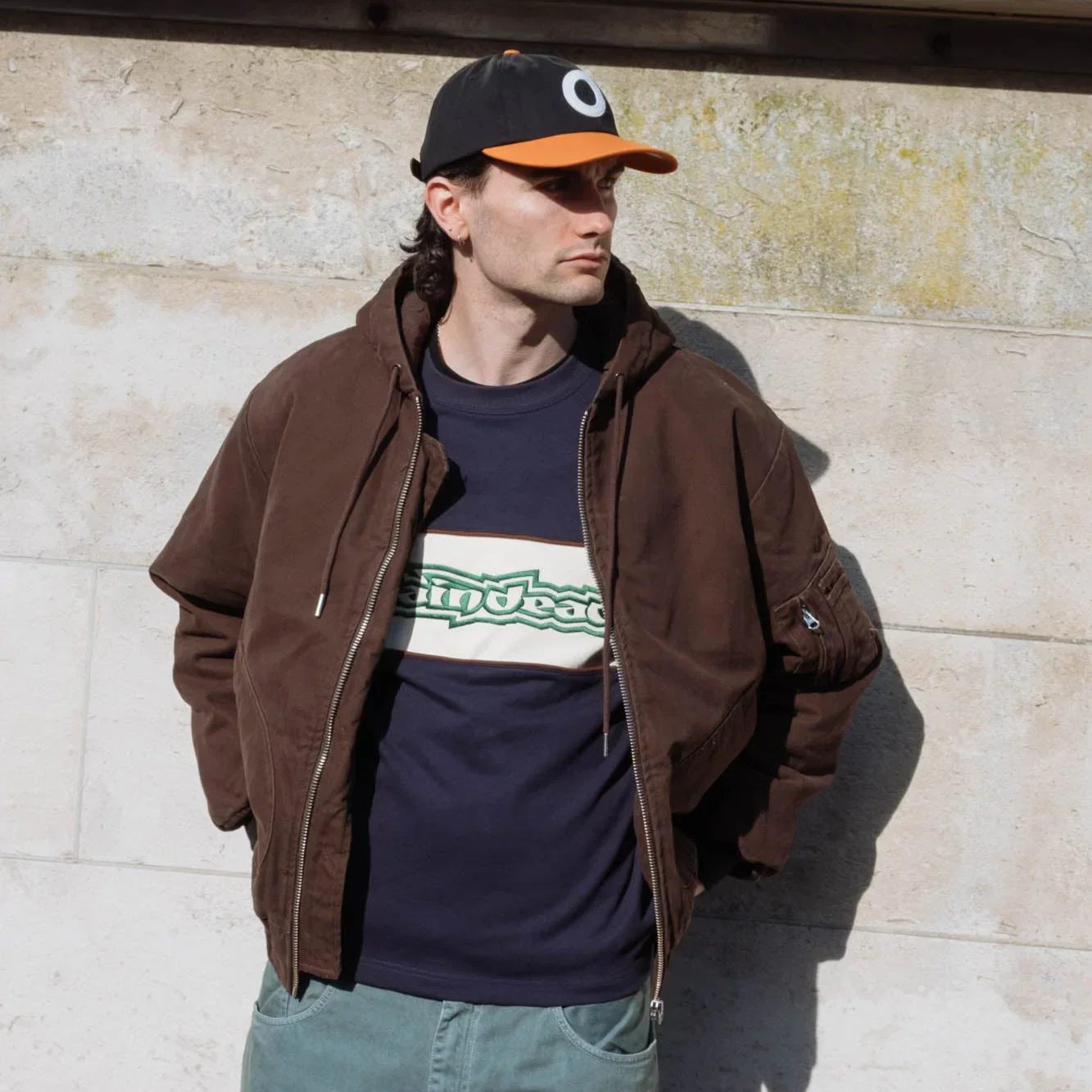 Brain Dead Heavyweight Panelled Long Sleeve Shirt - Navy - Image 4