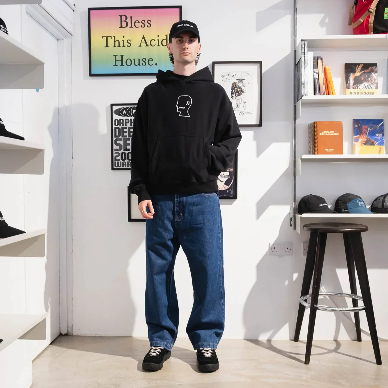 Brain Dead Logo Head Hoodie - Black - Image 4