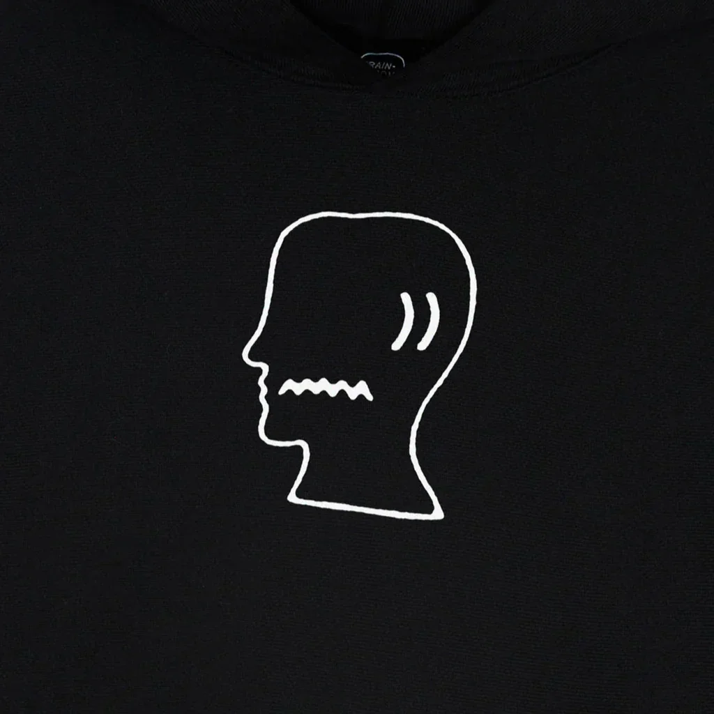 Brain Dead Logo Head Hoodie - Black - Image 5