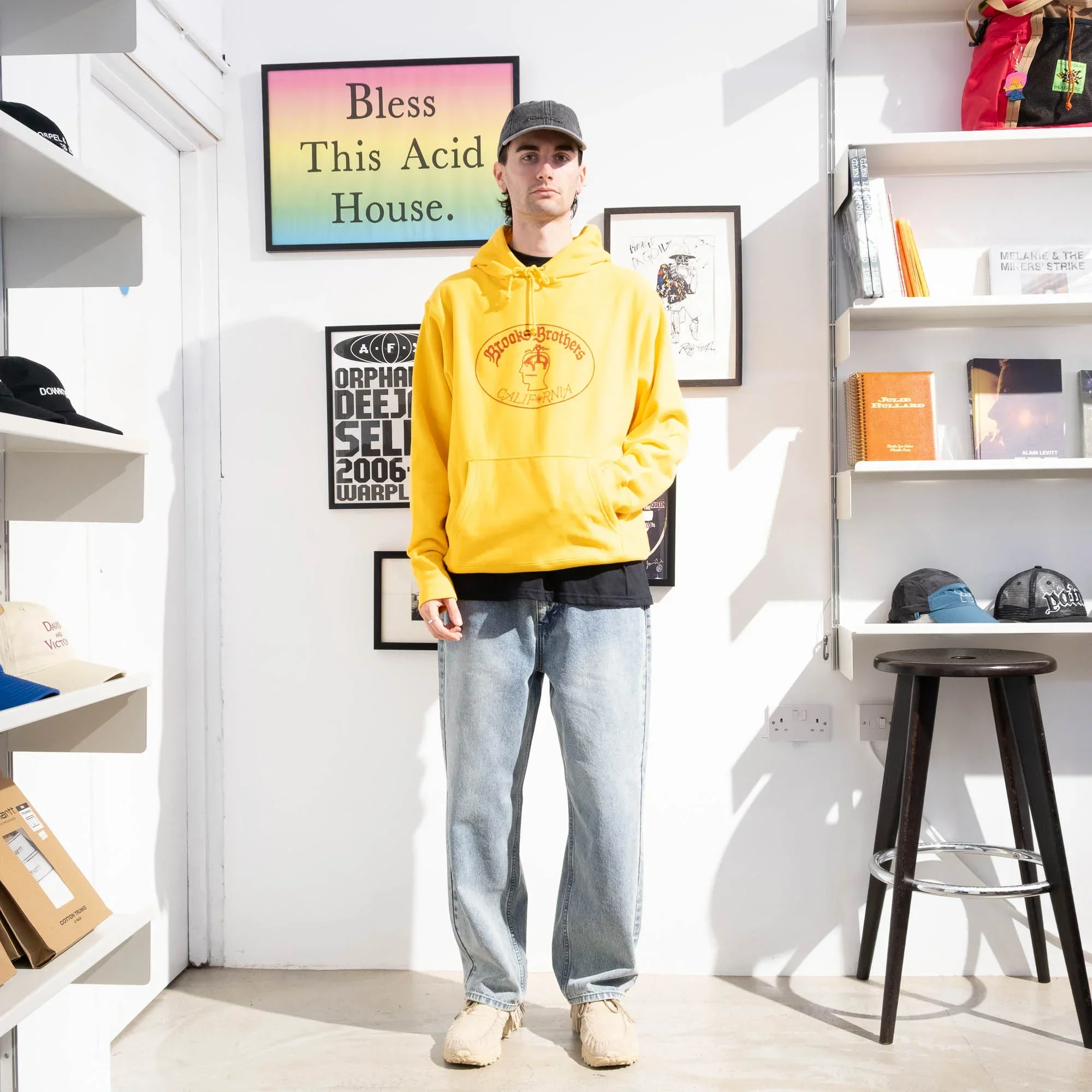 Brain Dead x Brooks Brothers Logo Hoodie - Yellow - Image 3