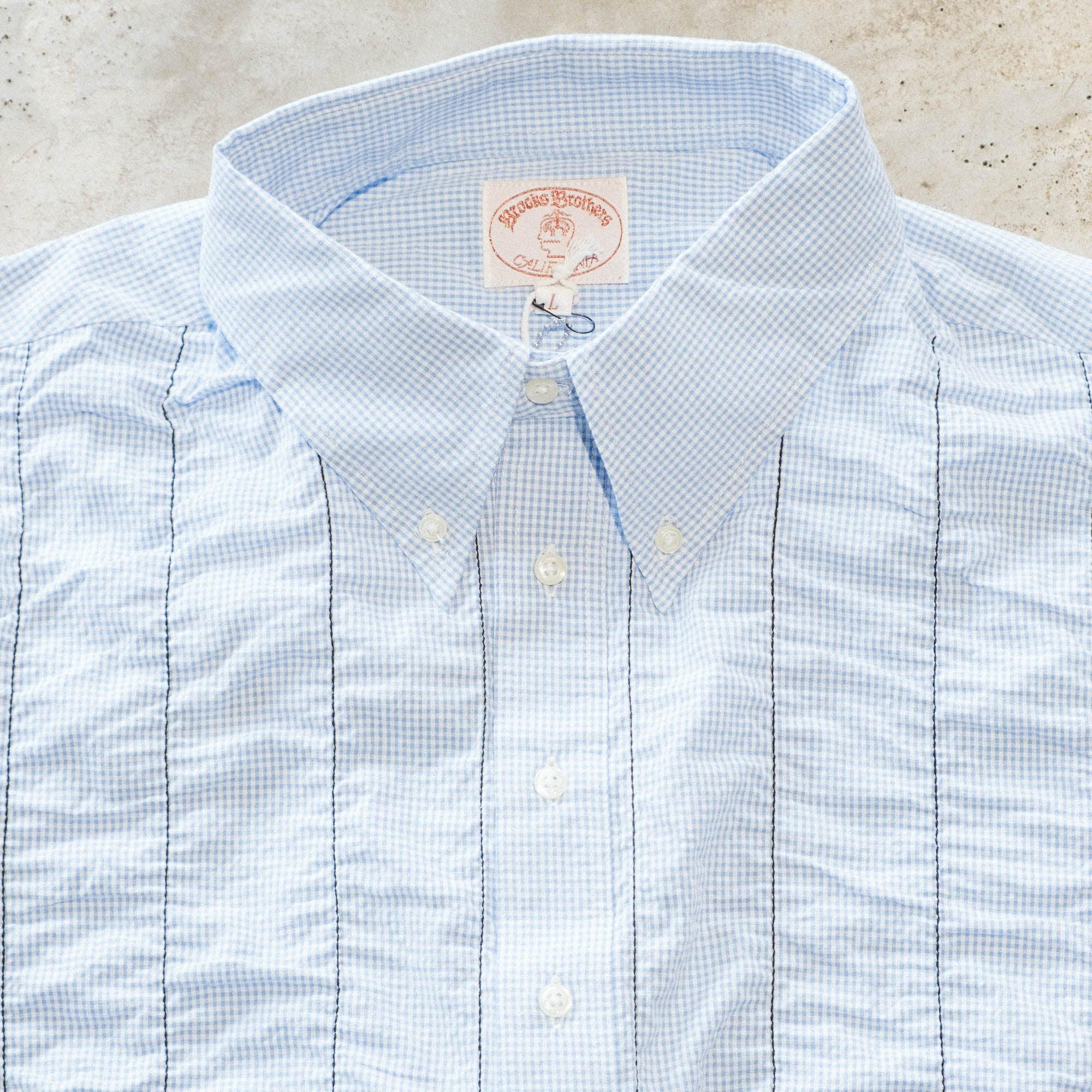 Brain Dead x Brooks Brothers Puckered Short Sleeve Pullover Shirt - Light Blue - Image 4
