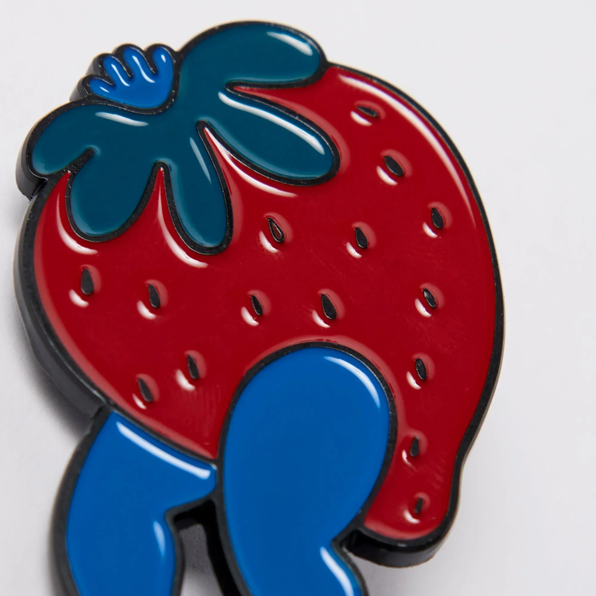 By Parra Stupid Strawberry Enamel Pin - Red - Image 3