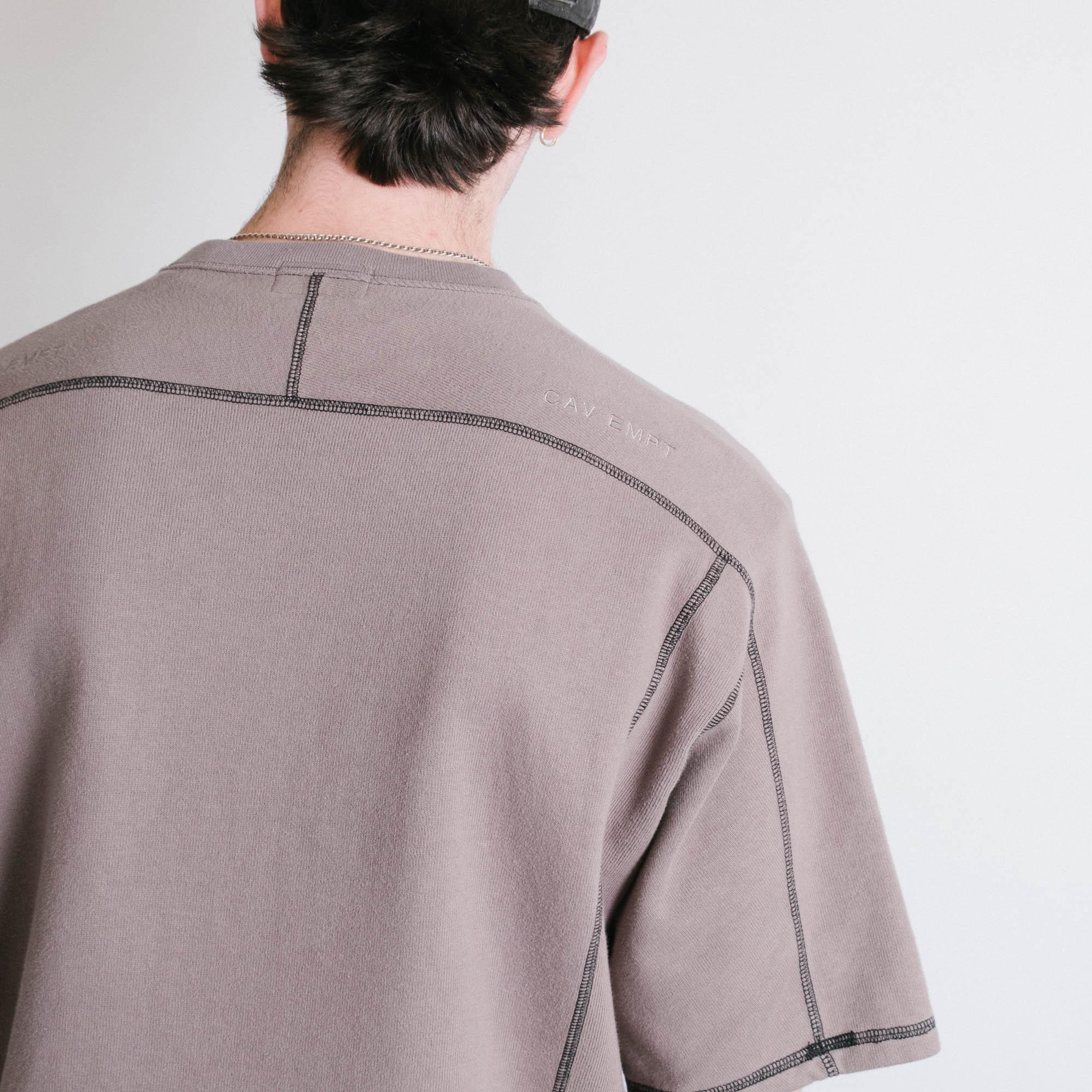 Cav Empt DBL Knit Short Sleeve T-Shirt - Charcoal - Image 3