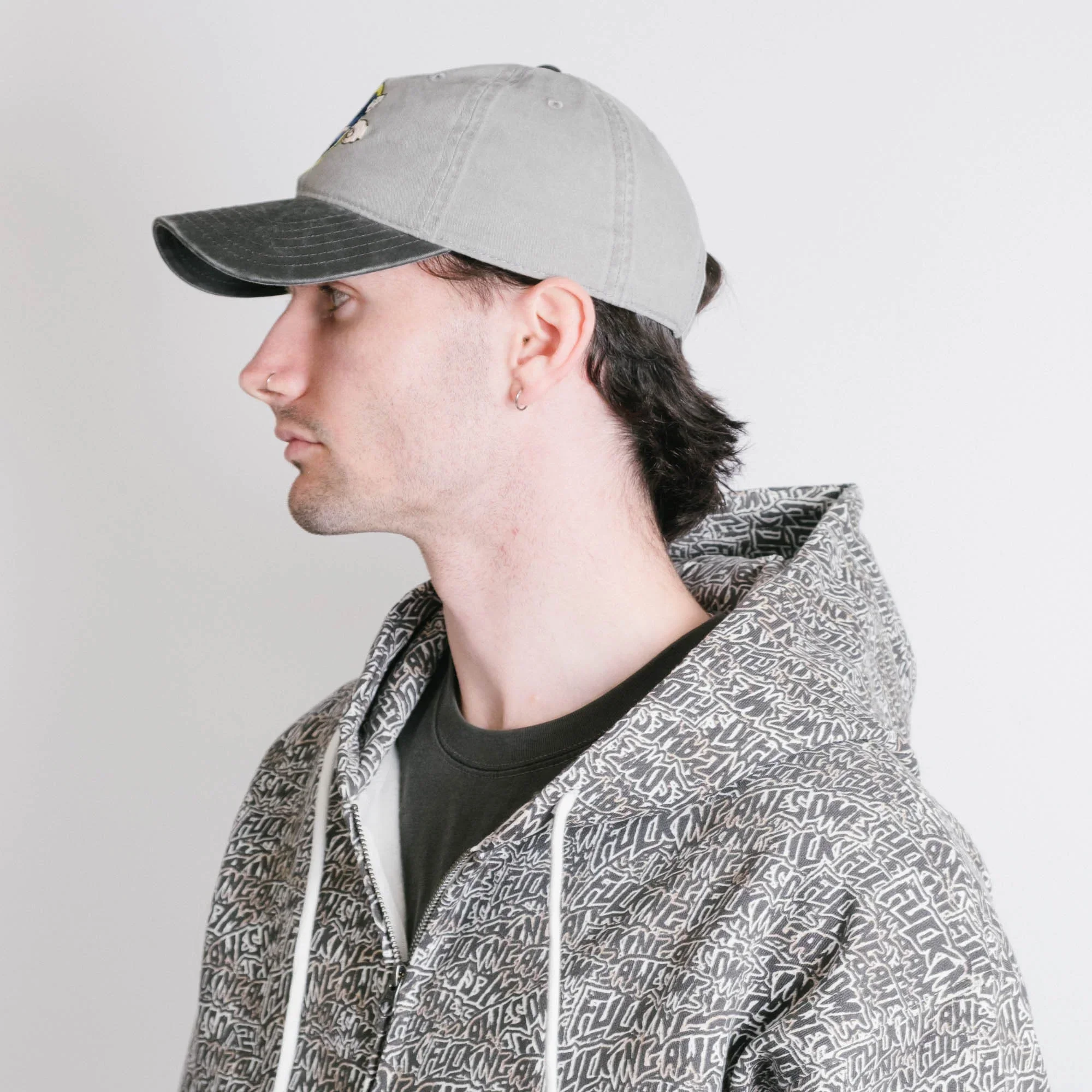 Fucking Awesome Fuck You Embroidered 6 Panel Cap - Grey - Image 3