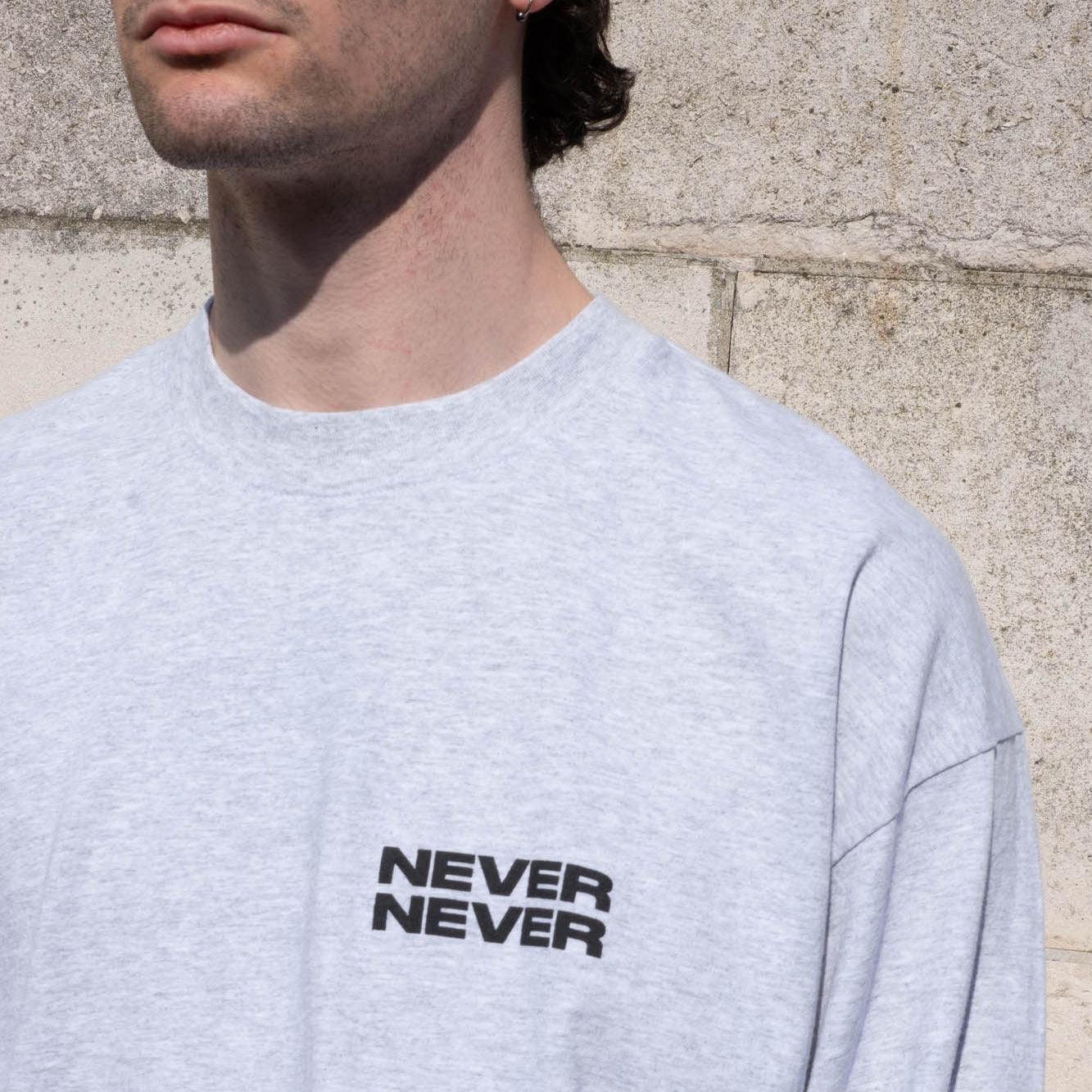 Never Never Concrète Stack LS Tee - Ash Grey - Image 4