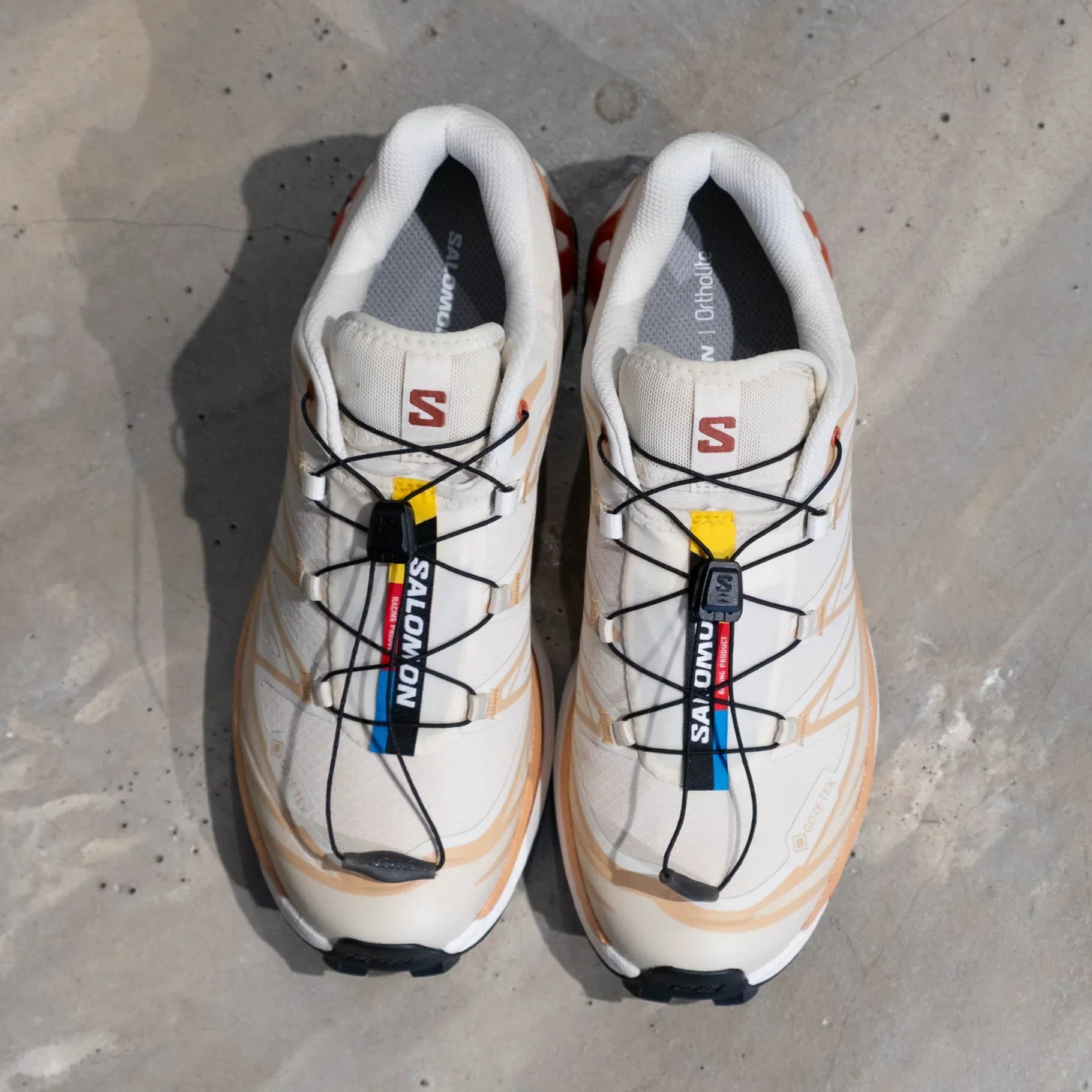 Salomon XT-6 GTX Shoes - Almond Milk/Soft Clay/Burnt Ochre - Image 5