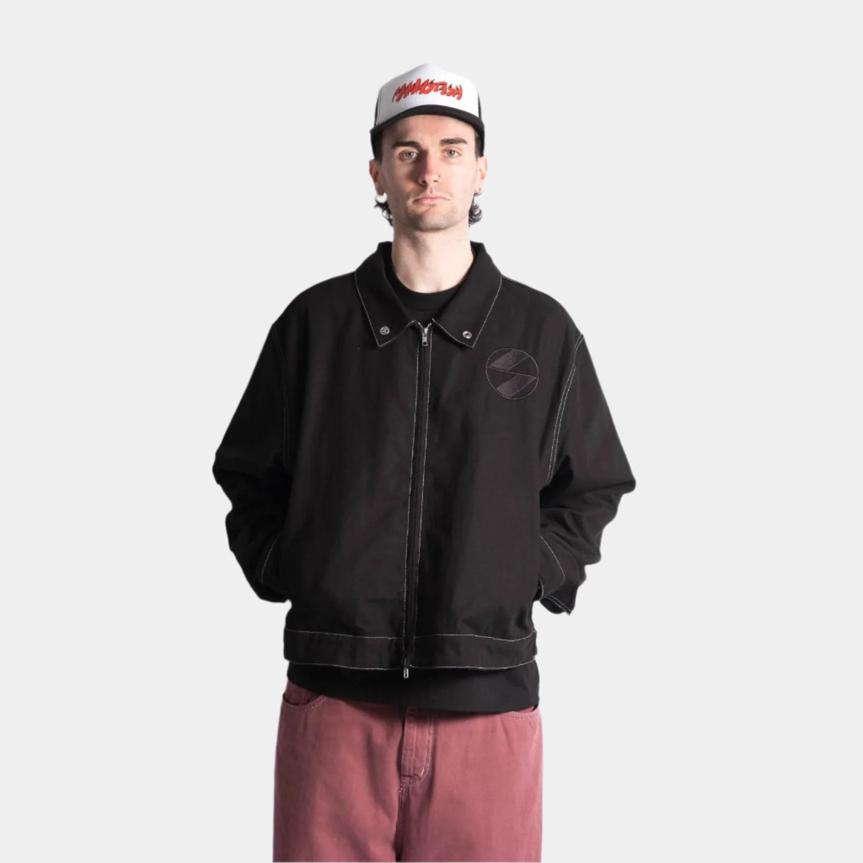 The Salvages Classic Emblem Work Jacket - Black - Image 3